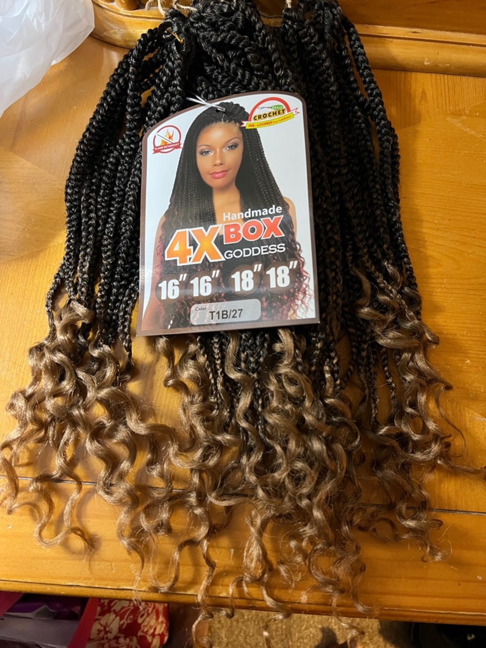 Goddess Box Pre-looped Braid T1B/27 Dark Brown Auburn Highlights 60 Braids
